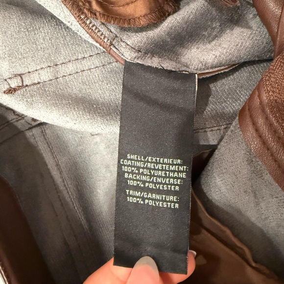 7 For All Mankind Chocolate Leather Trousers - Picture 4 of 4